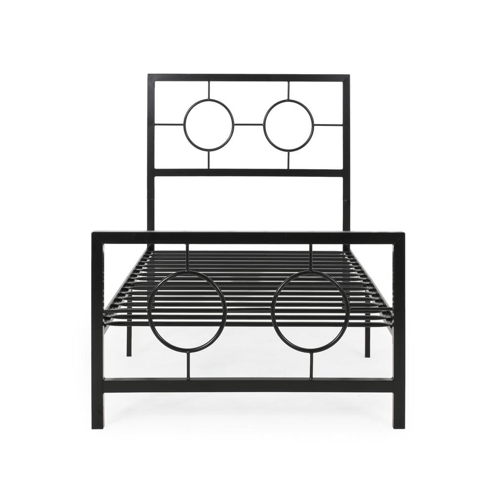 Francoise Flat Black Twin Wrought Iron Bed Frame price history on PriceWatchPro
