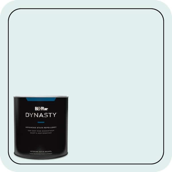 BEHR DYNASTY 1 qt. #500C-1 Himalayan Mist Satin Enamel Interior Stain-Blocking Paint & Primer