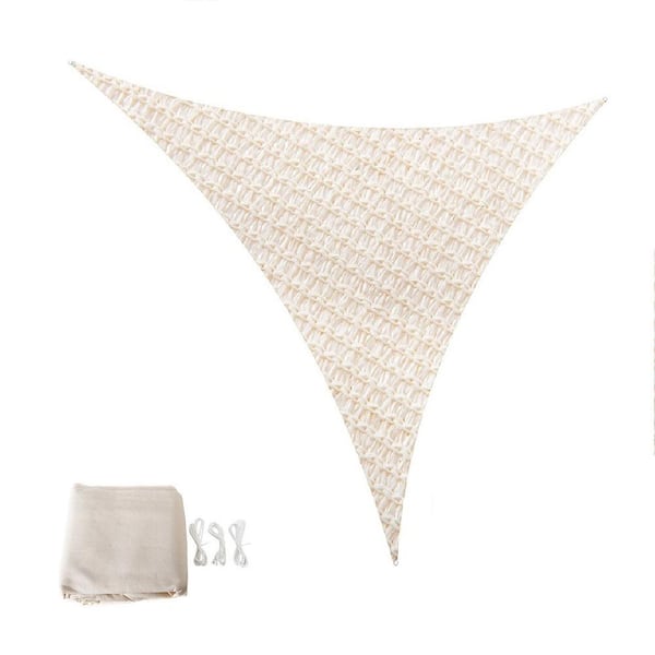 LAUREL CANYON 10 ft. x 10 ft. x 10 ft. 185 GSM HDPE White Equilateral Triangle Sun Shade Sail Screen Canopy with Ropes