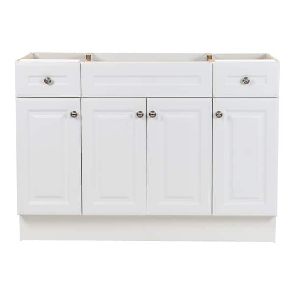 Glacier Bay Glensford 48 in. W x 22 in. D x 34 in. H Bath Vanity Cabinet without Top in White