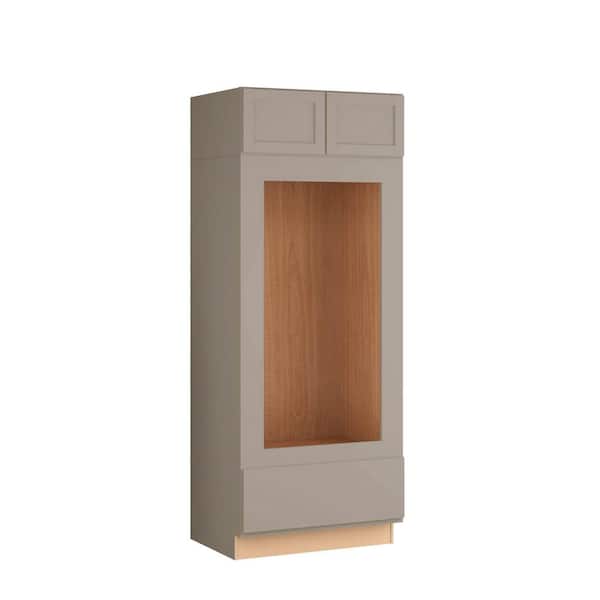 Courtland 33 in. W x 24 in. D x 84 in. H Assembled Shaker Double Oven Kitchen Cabinet in Sterling Gray
