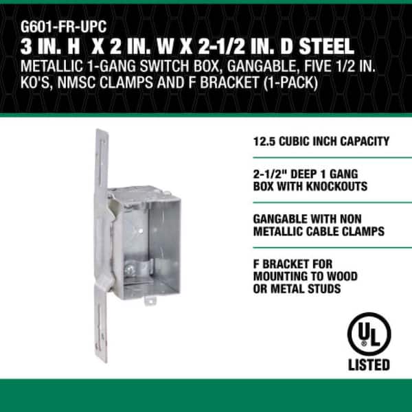 Southwire 3 in. H x 2 in. W x 2-1/2 in. D Steel Metallic 1
