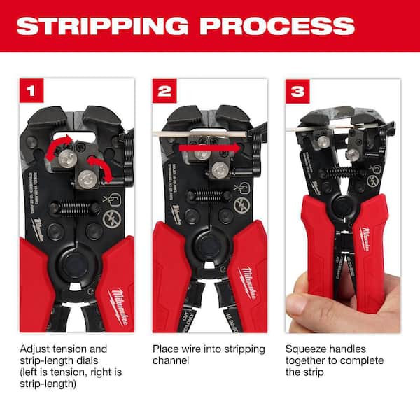 Self-Adjusting Wire Stripper/Cutter with Comfort Grip