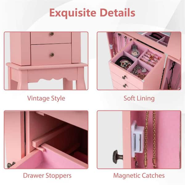 Pink Love アンティークホワイト木製キャビネット チェスト ラック シェルフ 棚 収納棚 本棚 収納家具 白家具 大人可愛い