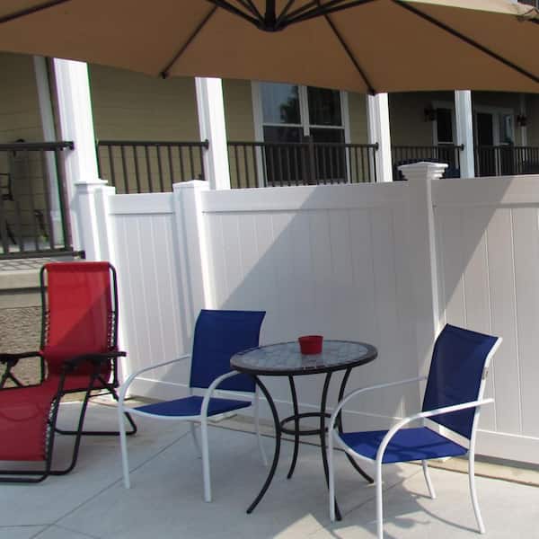Pembroke 4 ft. x 6 ft. White Vinyl Privacy Fence Panel