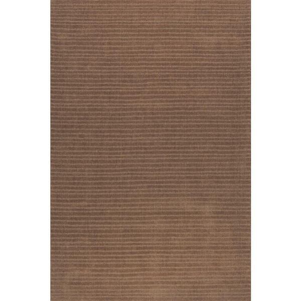 3 ft. x 8 ft. Dark Brown Southwest Striped Wool Indoor Runner Rug