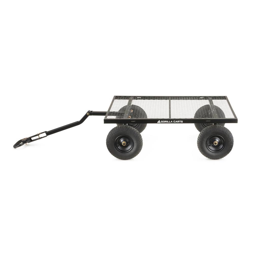 Black Heavy-Duty Steel Utility Wagon with Removable Sides
