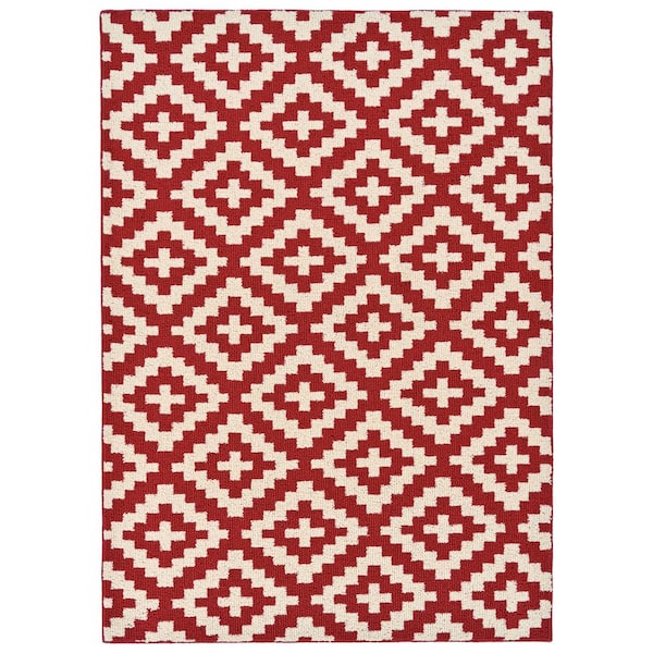 Garland Rug Southwest Chili Red/Ivory 5 ft. x 7 ft. Area Rug