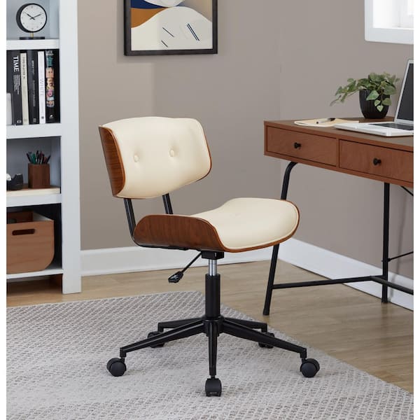 LumiSource Lombardi Faux Leather Adjustable Height Office Chair in