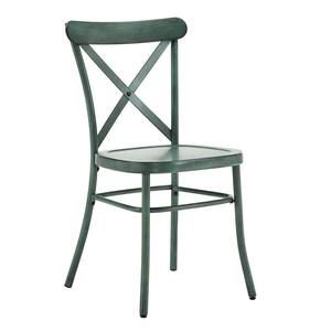 Antique Sage Finish Metal Dining Chair (Set of 2)