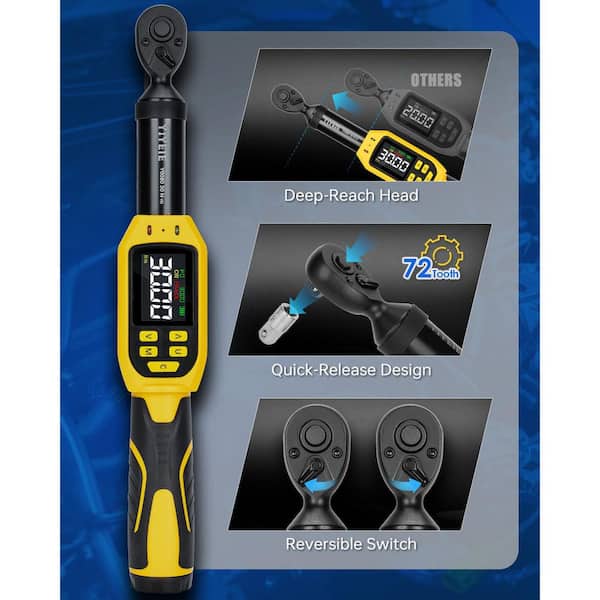MYWISH 1/4 in. Drive Digital Torque Wrench Set (13.5-265 in.-lb
