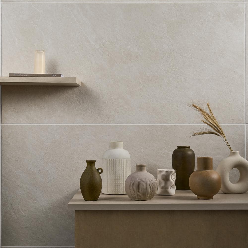 Linen White Large Format Matte Porcelain Tile 24x48