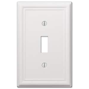 Ascher 1-Gang White Toggle Stamped Steel Wall Plate