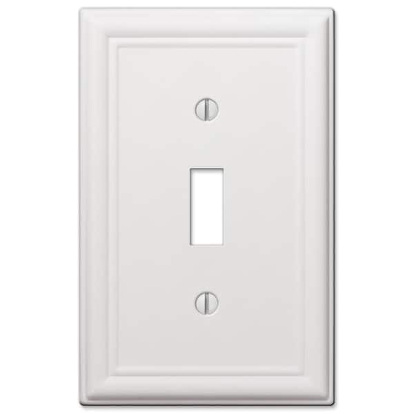 AMERELLE Ascher 1-Gang White Toggle Stamped Steel Wall Plate
