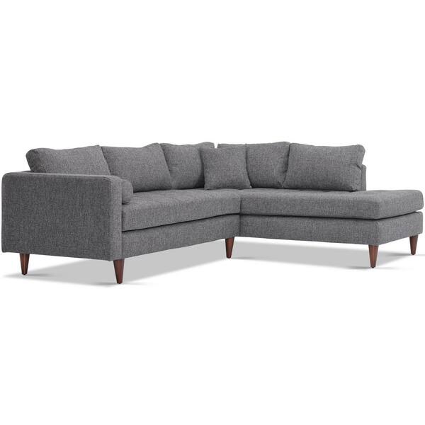 Ashcroft Imports Furniture Co. Mineola 94 in. W Square Arm 2-piece Fabric L Shaped Modern Living Room Corner Sectional Sofa in Gray