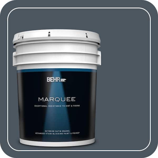 BEHR MARQUEE 5 gal. #N480-7 Midnight Blue Satin Enamel Exterior Paint & Primer
