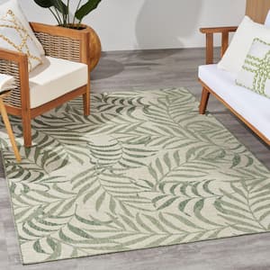 Garden Oasis Ivory Green 4 ft. x 6 ft. Nature-inspired Contemporary Area Rug