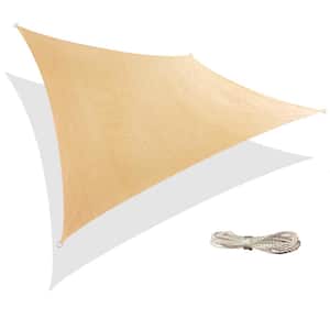 Backyard Expressions 12 ft. x 12 ft. Beige Square Shade Sail with Tie Ropes