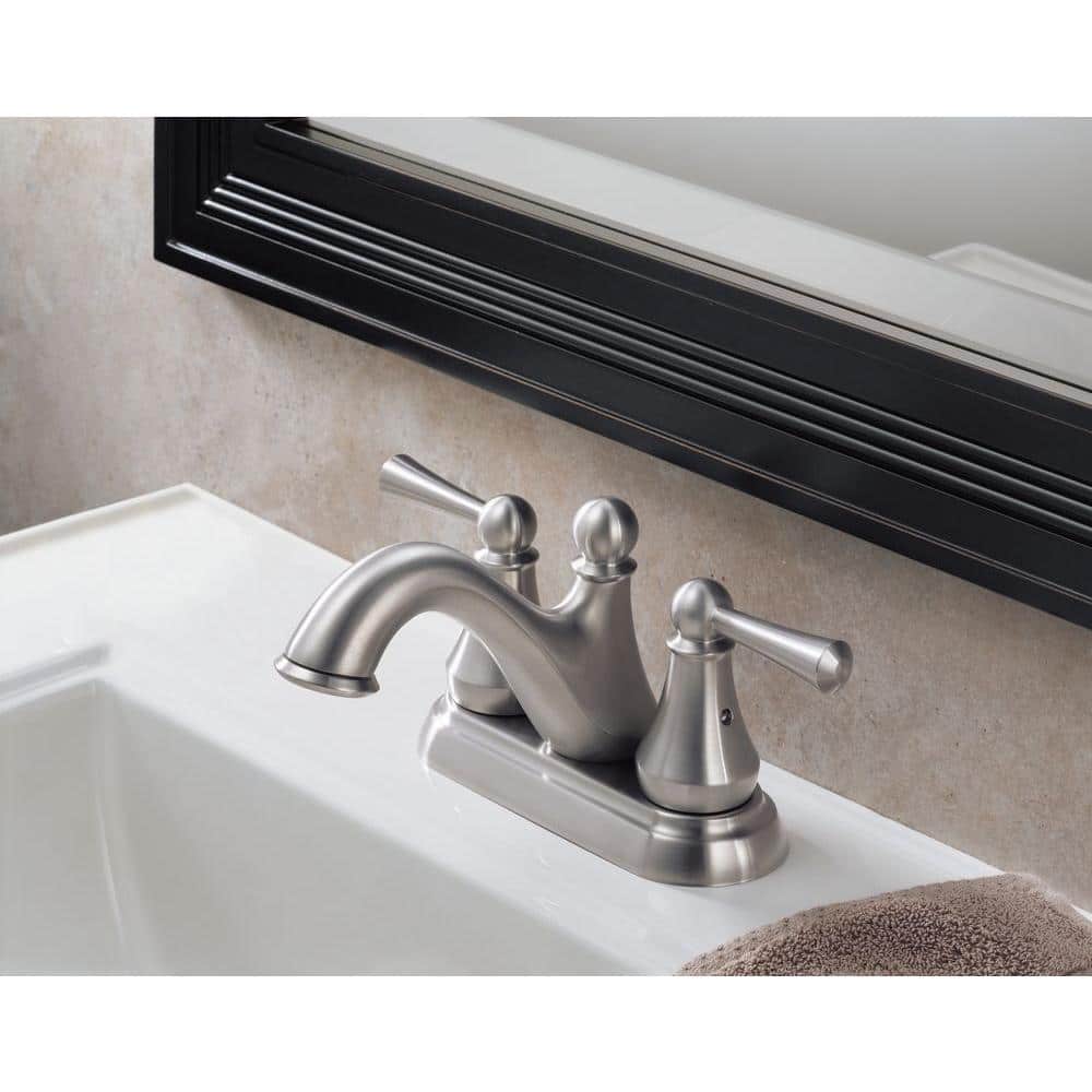 Haywood 4" Centerset Stainless Steel Bathroom Faucet with Dual Handles