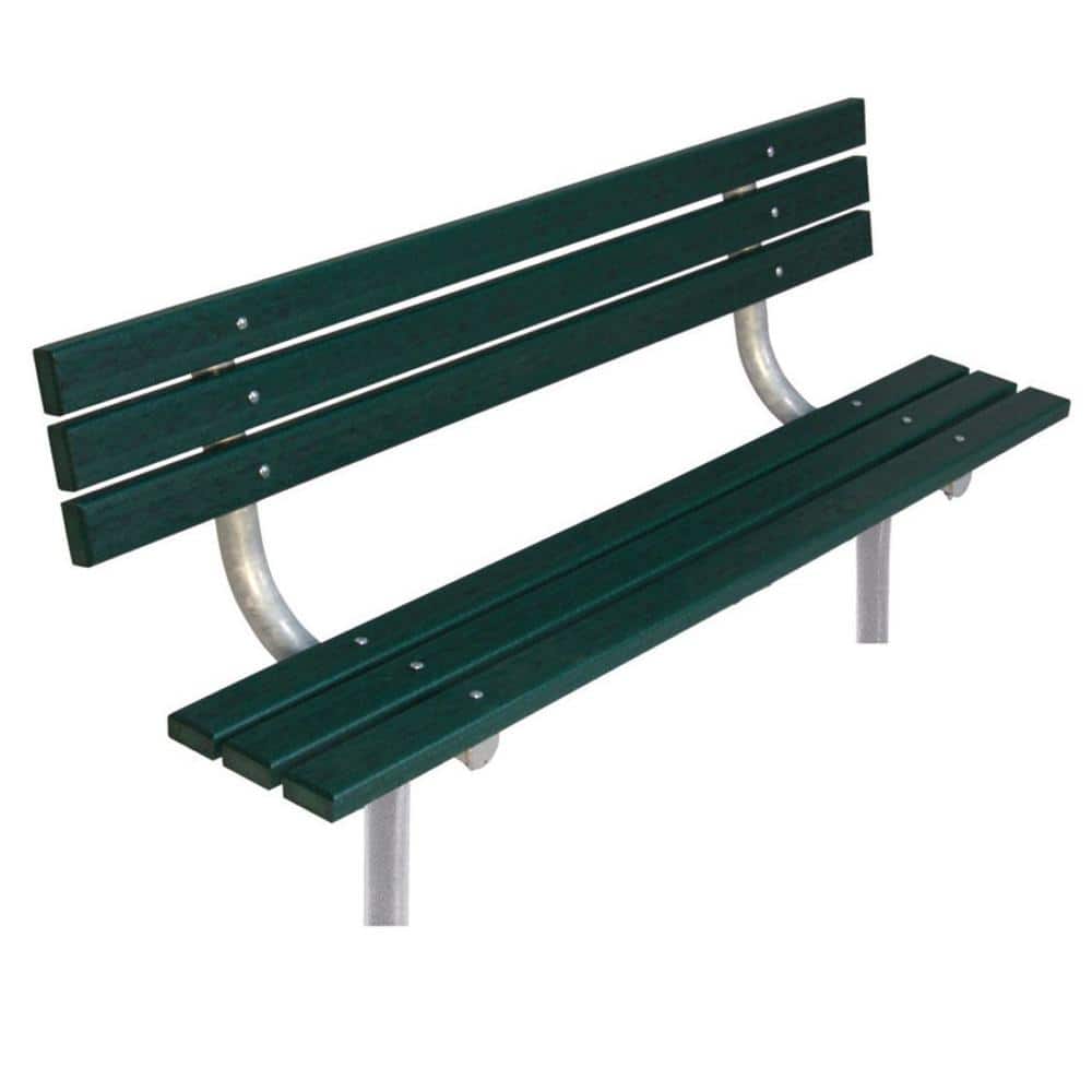6 ft. Green Commercial Park In-Ground Recycled Plastic Bench with Back price history on PriceWatchPro
