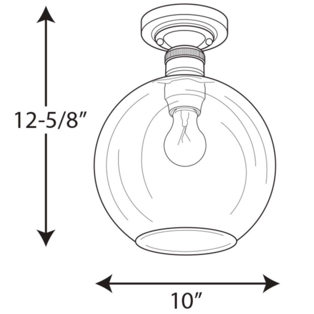 Polished Nickel Clear Glass Globe Flush Mount Light