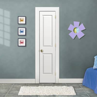 18 in. x 80 in. Cambridge White Painted Smooth Molded Composite MDF Interior Door Slab