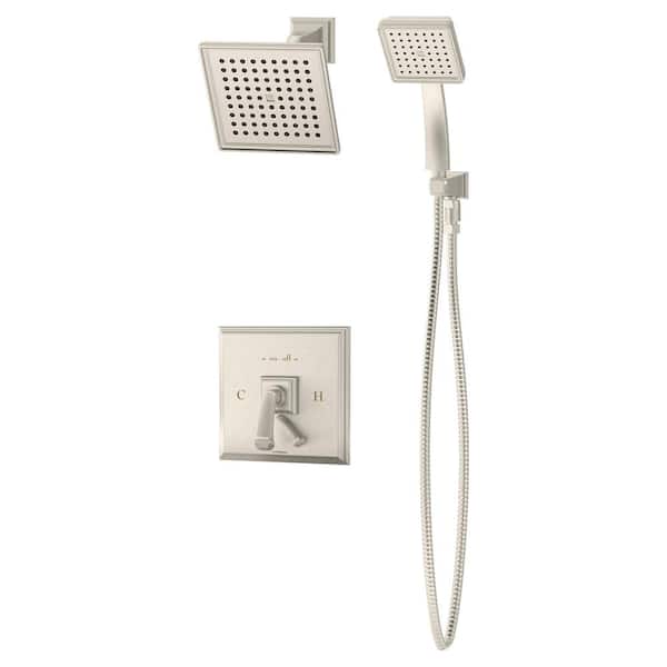 Symmons Oxford 1-Handle 1-Spray Shower Trim with Hand Shower in Satin Nickel - 1.5 GPM (Valve not Included)