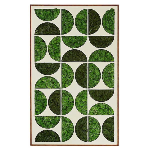 Miscool Anky Metal Green Wall Architectural Decor, Moony Moss Wall Art Metal Decor
