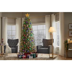 7.5 ft. Pre-Lit LED Jackson Noble Fir Slim Artificial Christmas Tree