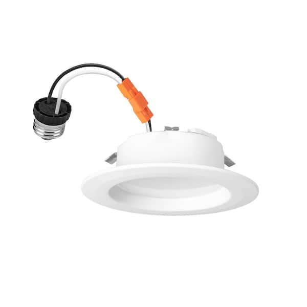 4 in. Integrated LED Recessed Retrofit Light Trim with Selectable Color Temperature CEC-T20, (1-Pack)