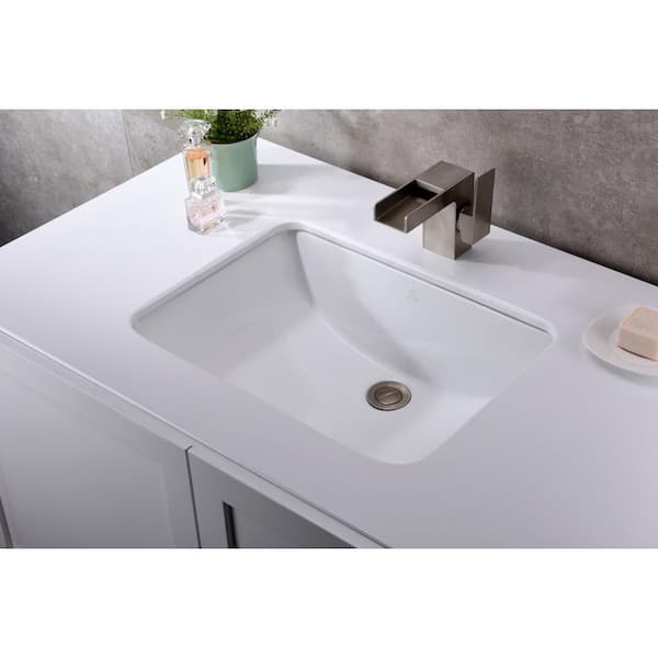 Pegasus Series 8.5 in. Ceramic Undermount Bathroom Sink Basin in White