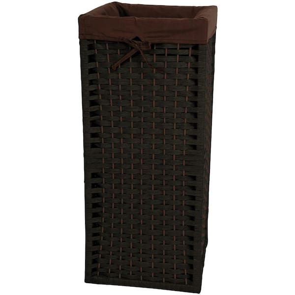 Black Natural Fiber Laundry Trunk