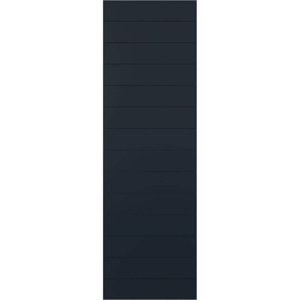 12 in. x 74 in. PVC Horizontal Slat Modern Style Fixed Mount Board and Batten Shutters Pair in Starless Night Blue price history on PriceWatchPro