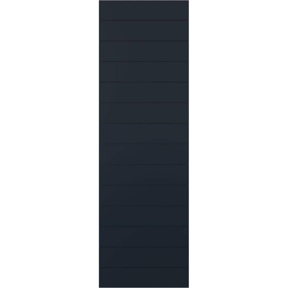 18 in. x 68 in. PVC Horizontal Slat Modern Style Fixed Mount Board and Batten Shutters Pair in Starless Night Blue price history on PriceWatchPro