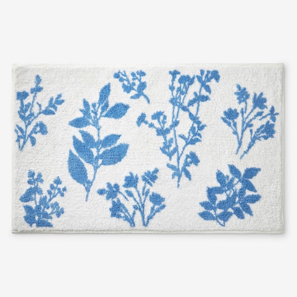 The Company Store Tufted Floral Stem 21 in. x 34 in. White Multi Bath Rug