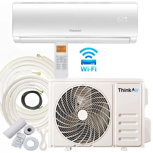 24,000 BTU 17 SEER2, 230-Volt, 1200 sq. ft. Inverter Wi-Fi Ductless Mini Split AC with Heat Pump, 2 Ton, 1 ft. Lineset