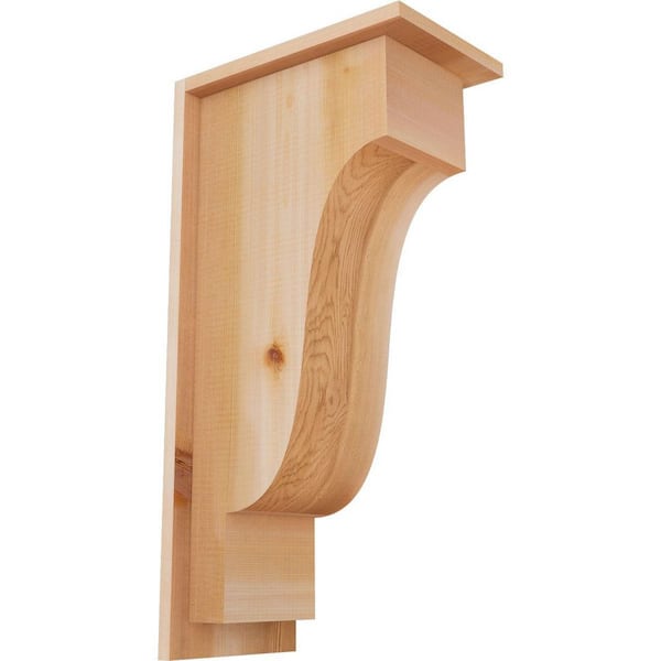Ekena Millwork 7-1/2 in. x 12 in. x 24 in. Newport Smooth Western Red Cedar Corbel with Backplate