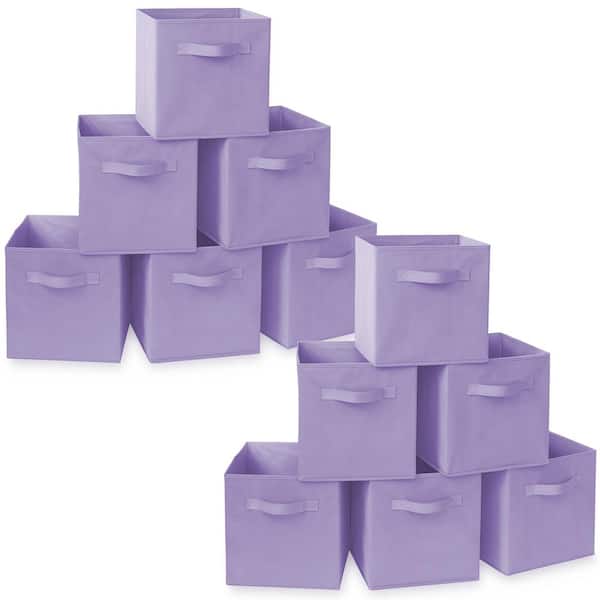 Casafield Lavender Purple 11 in. x 11 in. Fabric Collapsible Cubes