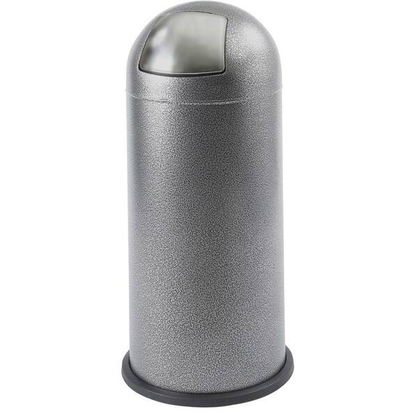 Safco 15 Gal. Silver Round Top Trash Can