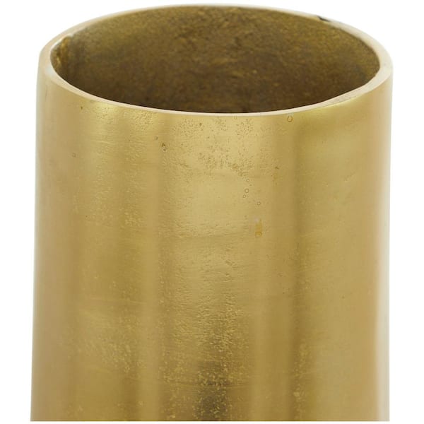 Litton Lane 31 in. Gold Aluminum Metal Decorative Vase