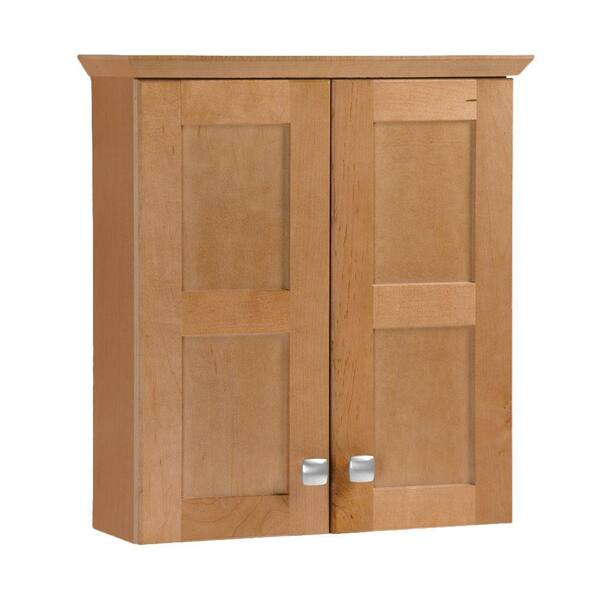 American Classics Artisan 19-3/4 in. W x 21-7/10 in. H x 7 in. D Bathroom Storage Wall Cabinet in Harvest