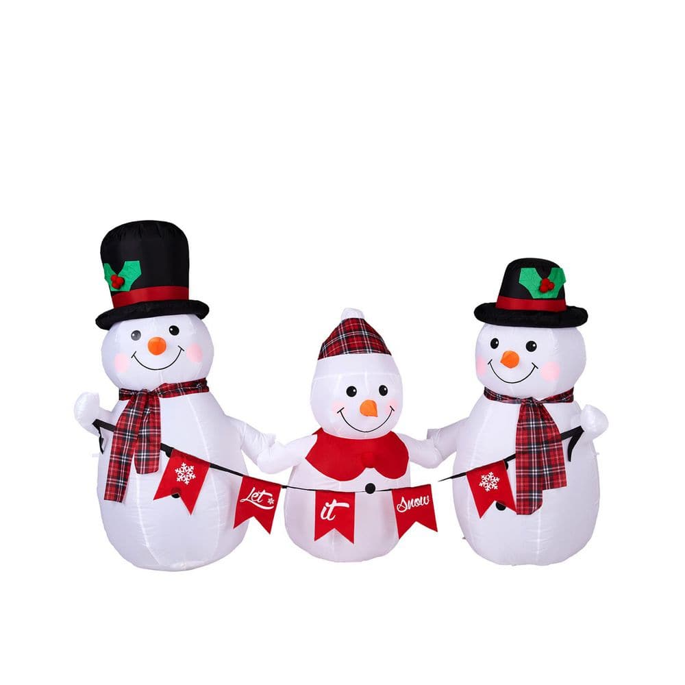 Karl home 6.2 ft. x 6 ft. Pre-lit Snowman Family Christmas Inflatable ...