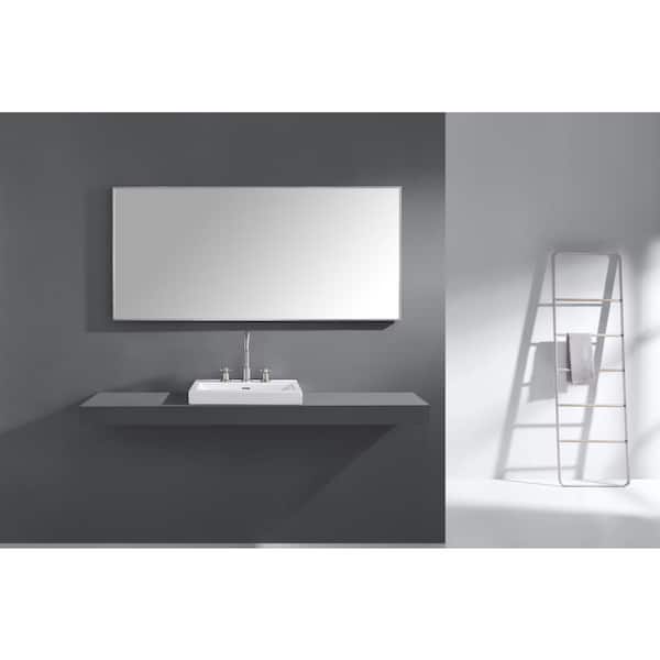 Sonoma 28 in. L x 59 in. W Framed Wall Mirror in Nickel Sonoma 28 in. L x 59 in. W Framed Wall Mirror in Nickel