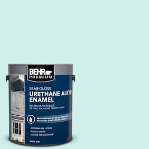 1 gal. #490A-1 Teal Ice Urethane Alkyd Semi-Gloss Enamel Interior/Exterior Paint