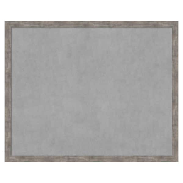 Amanti Art Marred Pewter 43 in. x 35 in Framed Magnetic Board