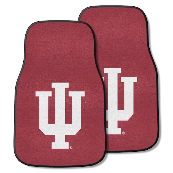 FANMATS Indiana University 18 in. x 27 in. 2-Piece Carpeted Car Mat Set