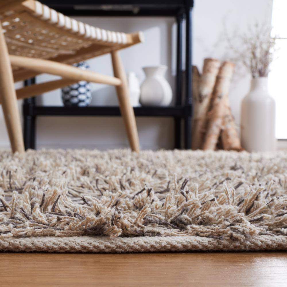 Handwoven Gray Cotton 4' x 6' Beach House Style Area Rug