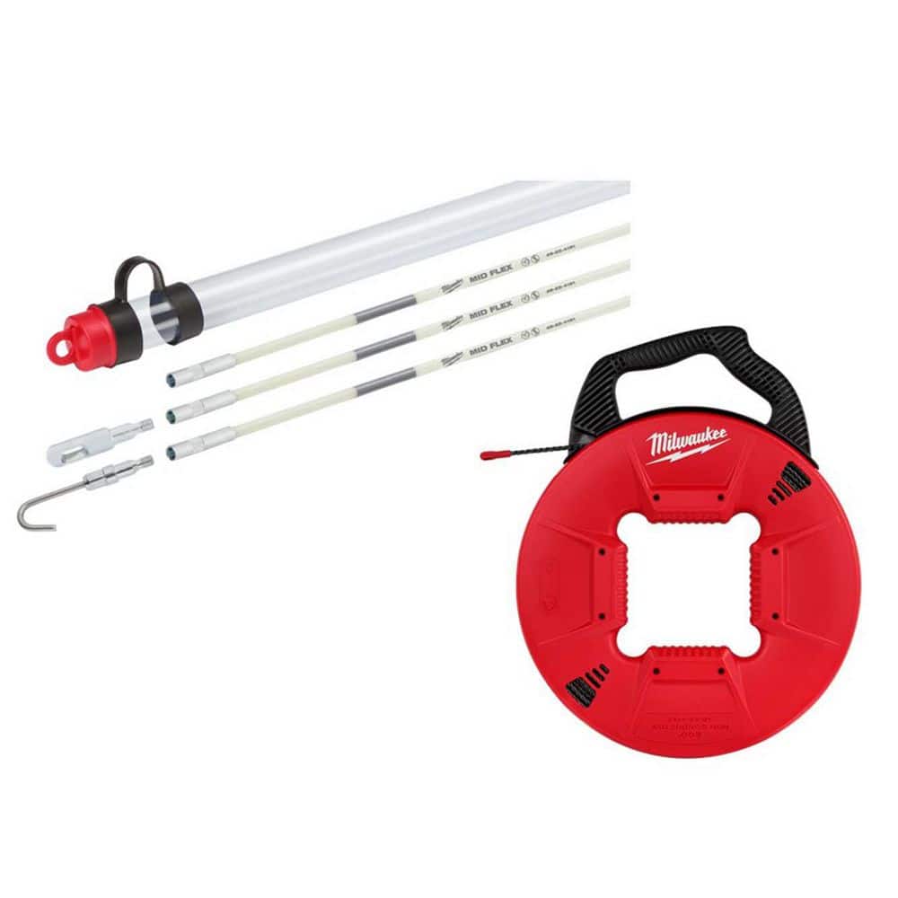 Milwaukee 15 ft. Fiberglass Fish Stick Mid Flex Combo Kit with 200 ft ...