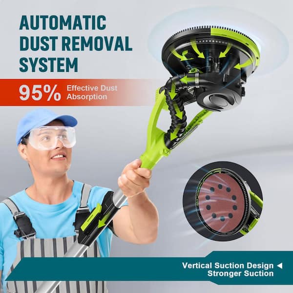 Laybus 4.8 ft. - 5.6 ft. Green Powerful Electric Drywall Sander