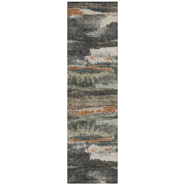 Addison Rugs Chantille Machine Washable Indoor/Outdoor Abstract ACN942 Charcoal 2 ft. 3 in. x 7 ft. 6 in. Area Rug
